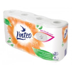 Toaletní papír Linteo satin bílý 8 rolí 3 vrstvy 15 m