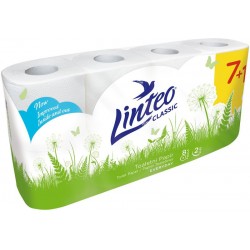 Toaletní papír Linteo classic bílý 7+1 role 2 vrstvy