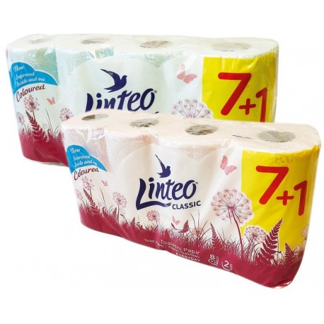 Toaletní papír Linteo classic růžový 7+1 role 2 vrstvy