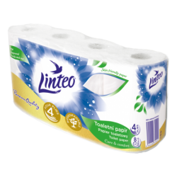 Toaletní papír Linteo 8 rolí 4 vrstvy návin 16 m bilý
