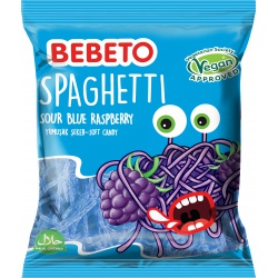 Bebeto Špagety Blue Raspberry 80g (6x12) BOX