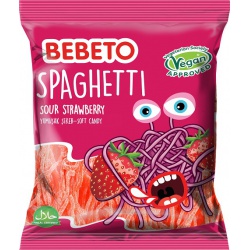 Bebeto Špagety Jahoda 80g - BOX (12x6)