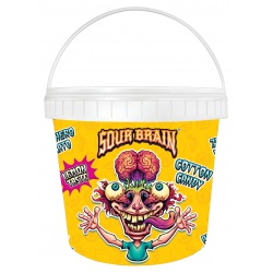 Lolliboni kyselá cukrová vata Sour Brain kyblík 50 g - Lemon