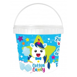 Lolliboni cukrová vata Jednorožec kyblík 50 g - Bubble Gum