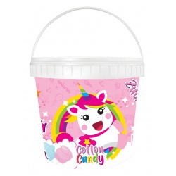 Lolliboni cukrová vata Jednorožec kyblík 50 g - Strawberry