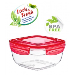 Čtvercová dóza s klipem 900 ml
