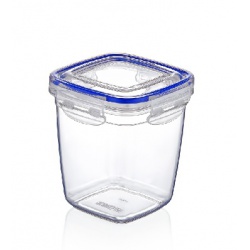 Čtvercová, hluboká dóza s klipem 1075 ml