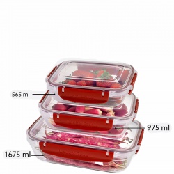 Obdélníková dóza Set 3 ks (565, 975,1675 ml )