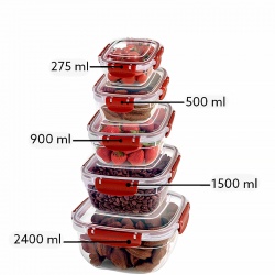 Obdélníková dóza Set 5 ks ( 275,500,900,1500,2400 ml)